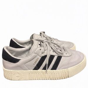Adidas Sambarose Samba gray and leather size 7.5 women’s